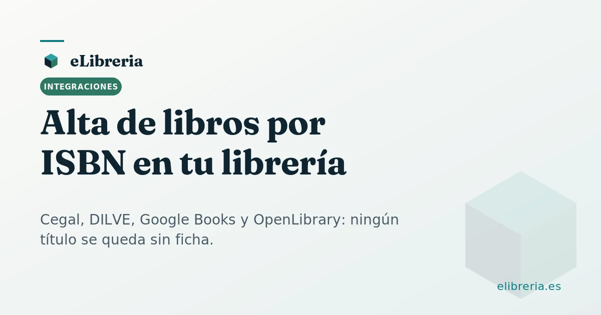Pantalla de eLibreria con el alta de un libro por ISBN y las fuentes de metadatos consultadas