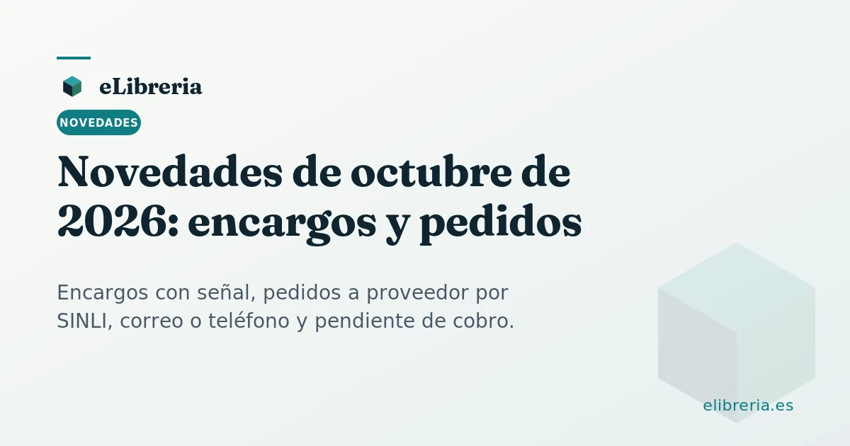 Tarjeta de portada del artículo: Novedades de octubre de 2026, encargos y pedidos
